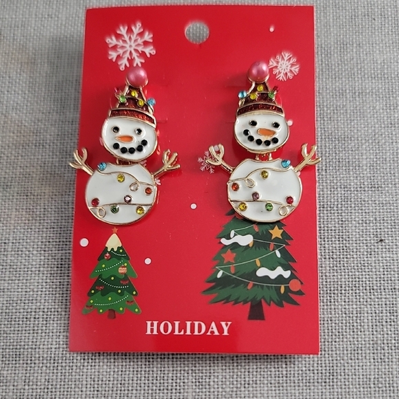 Jewelry - Colorful Snowman Holiday Earrings